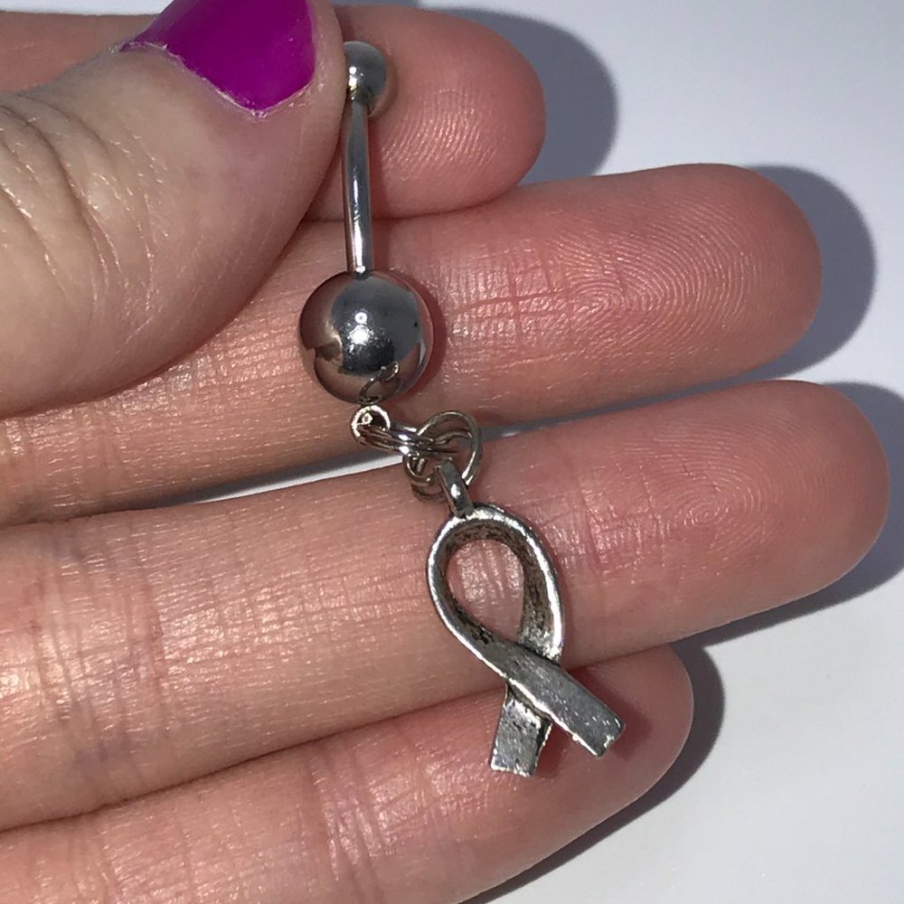 Awareness Ribbon Dangle Belly Rings - Picture 4 of 7
